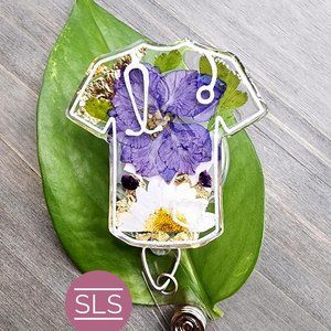 Scrub Life Floral Badge Reel- Personalized Nurse Badge Reel-Nurse Life Badge Hol